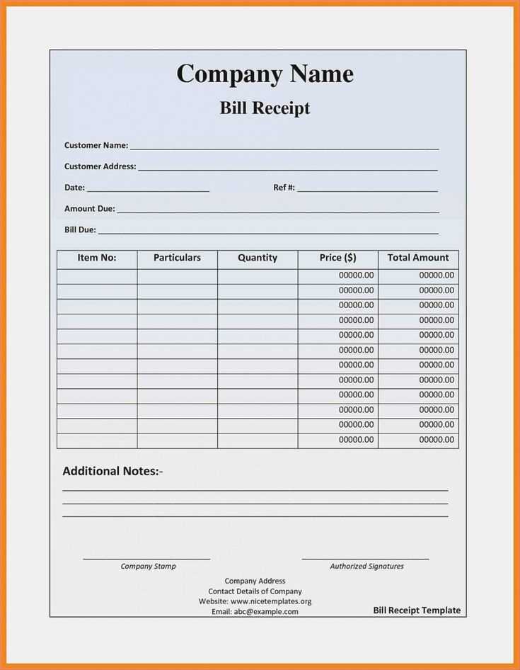 store receipt template free